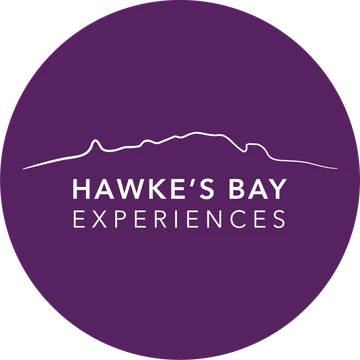 Hawke's Bay Experiences logo, the Te Mata Peak skyline above the words Hawke's Bay Experiences